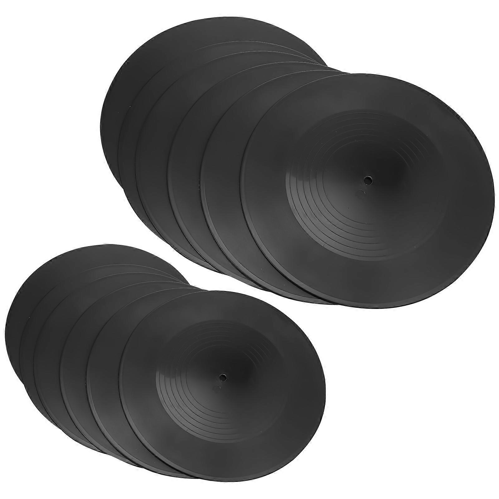 12 pezzi Vintage Ornamenti Divertente Record Coaster Fake Records Decorazione Record Disc Decor Vinyl Disk Coasters