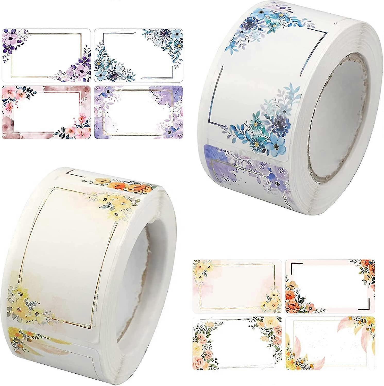 500 Piece Flower Jar Labels Jar Labels Self Adhesive Labels Jam Jars Freezer Labels for Jam, Spice Lids
