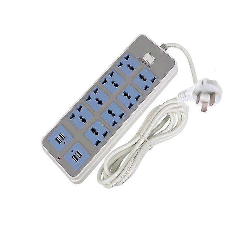 Smart Quick Charge Power Strip, 4 USB Extension Socket, 8 Standard Socket Adapter, UK, EU, 10A, New