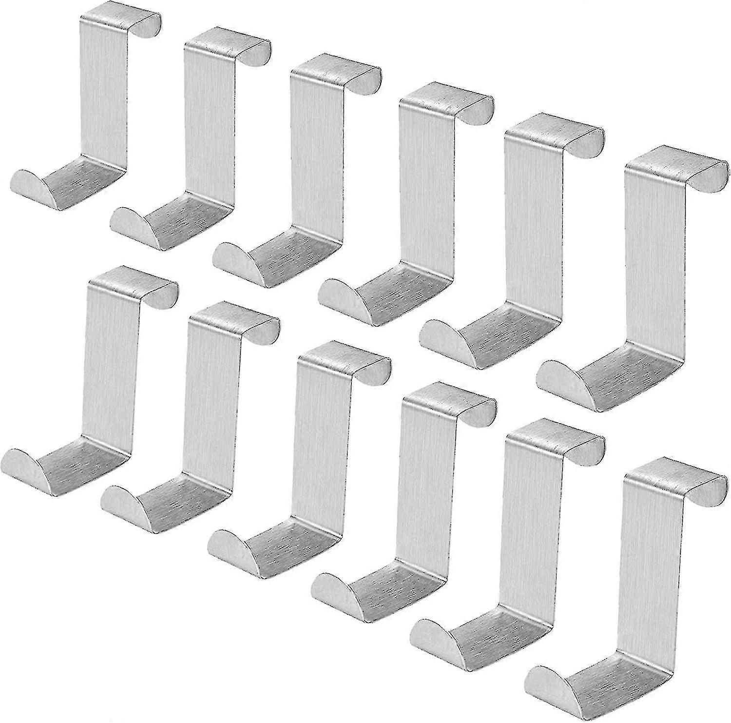 12 stk rustfrit stål dørkroge til dør og skuffe (2 - 4.5) Z
