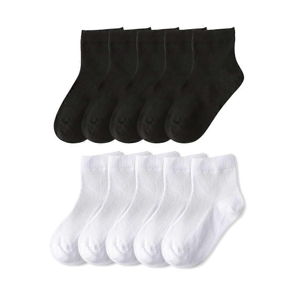 10 أزواج من الفتيات والبنات الأولاد الجوارب الرقيقة الشبكية القطنية للأطفال الصغار والكاحل ، بلون خالص
