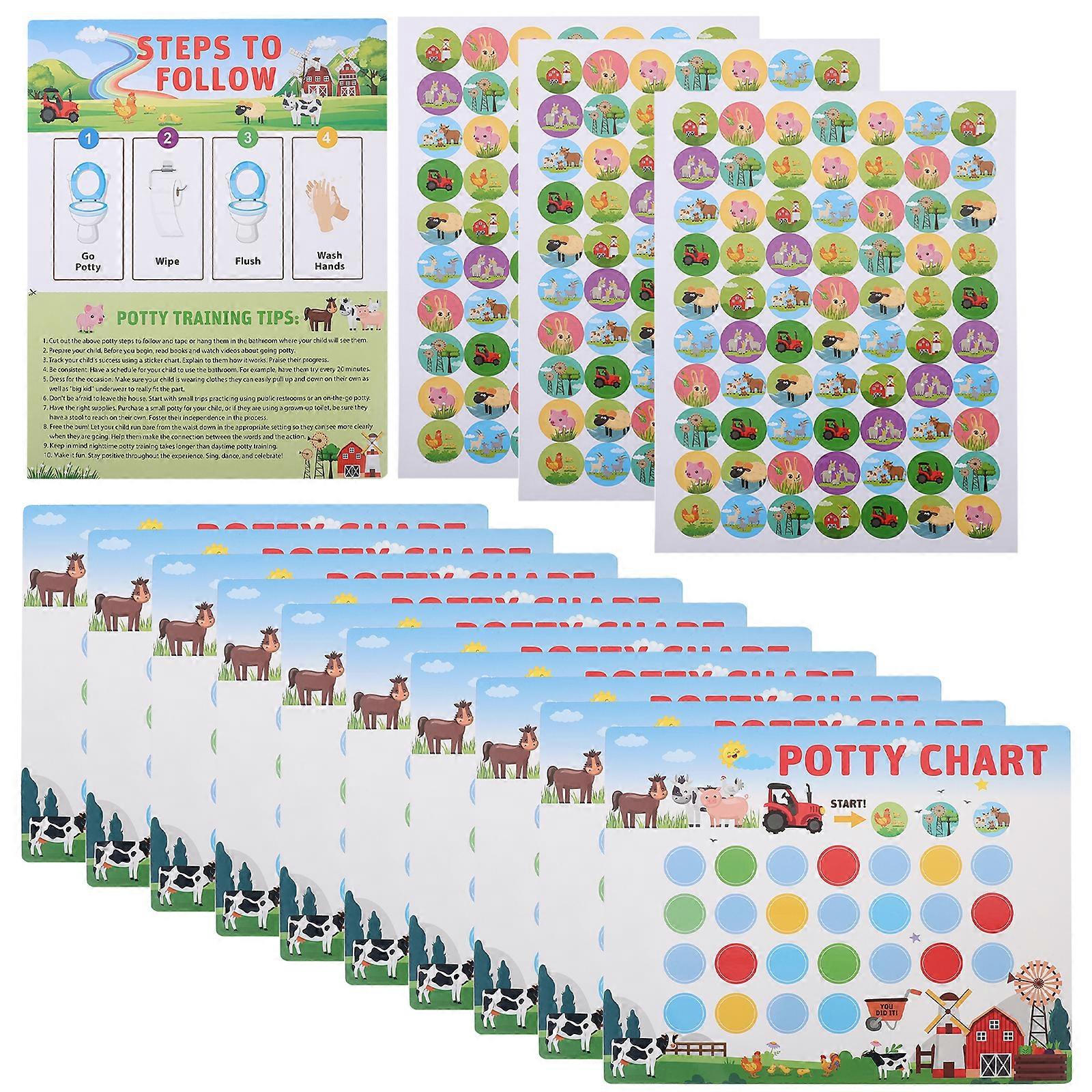 1 Set Potty Training Chart and Sticker Toddlers Potty Training Sticker Toddler Sticker Chart