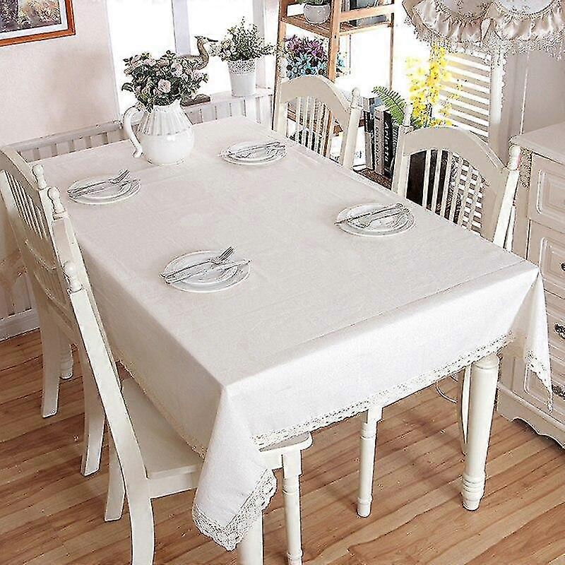 Tablecloths Solid White Color Decorative Polyester Thick Rectangular Dining Banquet Tea Table Cloth|tablecloths