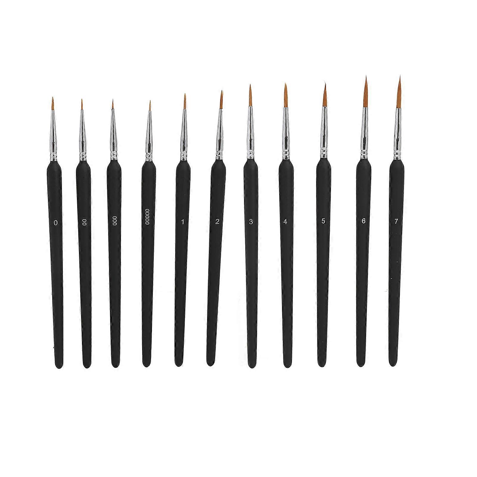 11PCS Fine Detail Paint Brush Set Multipurpose Soft Texture Thin Tip Paint Brushes Miniature Model Brushes for Art Painting