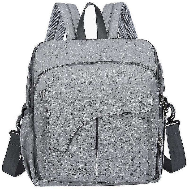 حقيبة الأمومة حقائب كبيرة للأطفال حفاضات حقيبة ظهر لحفاض أمي 2 في 1 حقيبة ظهر مومياء (رمادي)