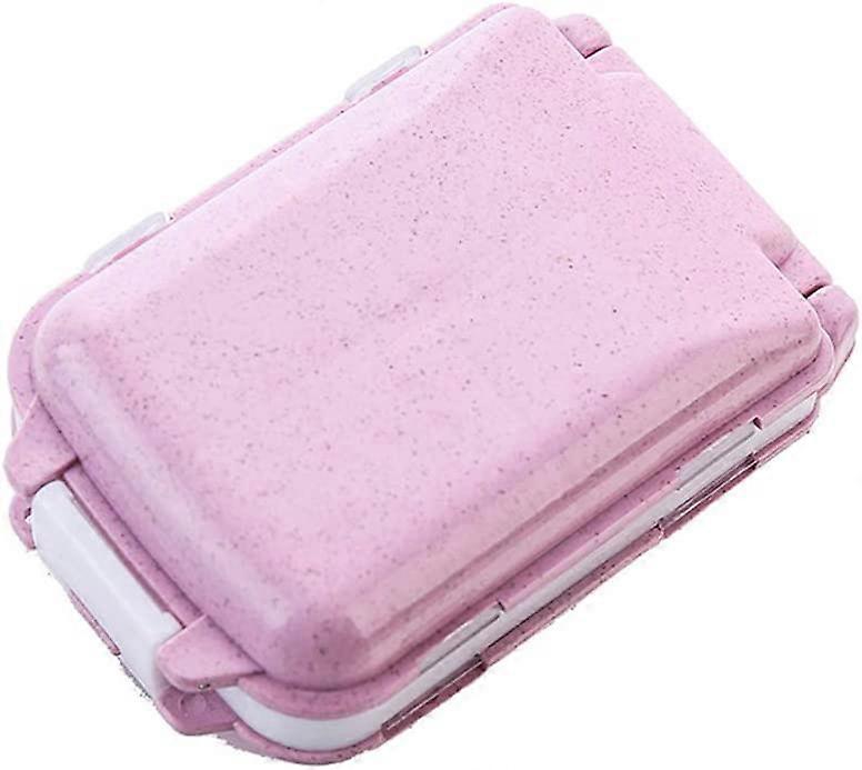 1 Pack Three-layer Small Pill Box Wheat Straw Environmentally Friendly Dispenser Storage Box (beige)