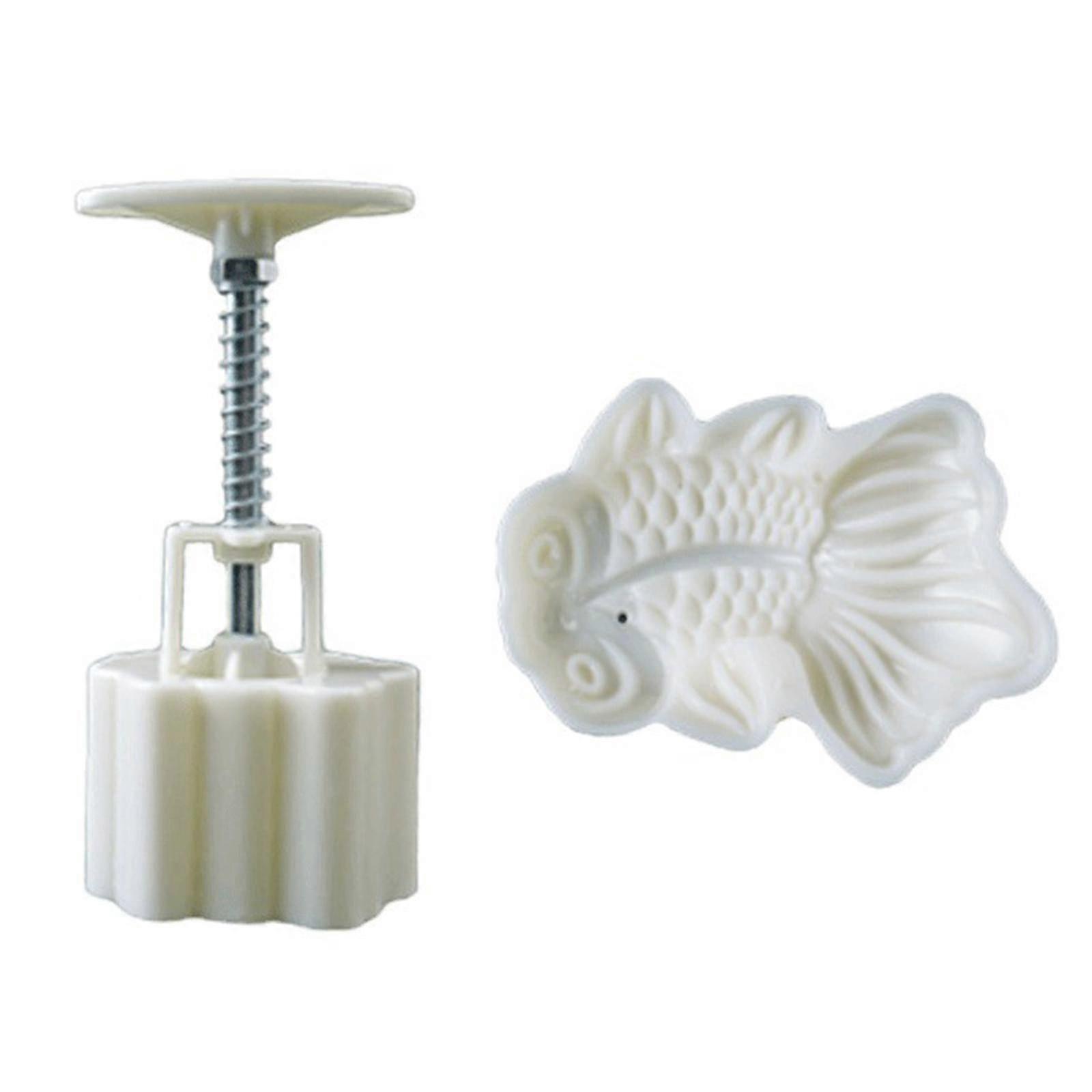 65g Plastique Mooncake Molds Mignon Poisson rouge En forme de Mooncake Timbres pour la mi-automne