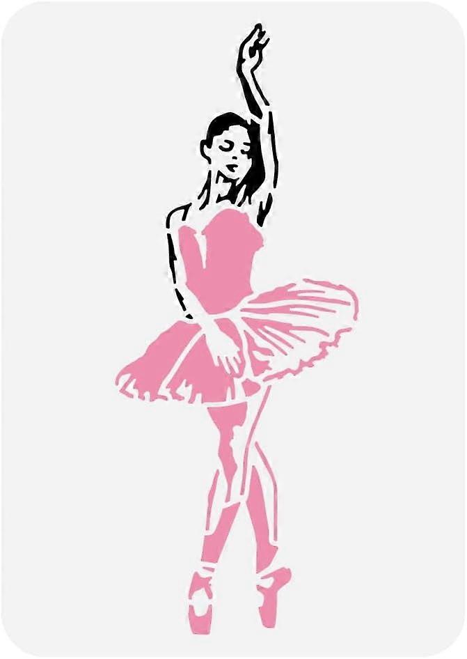 Ballet Dancer Painting Stencil 8.3x11.7 inch Reusable Elegant Ballet Pattern Drawing Template