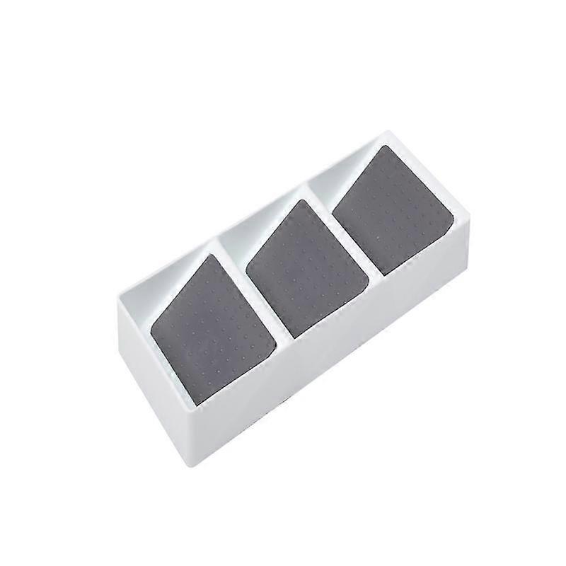 3 compartments spice jar storage rack box holder storage organiser for kitchen (white)