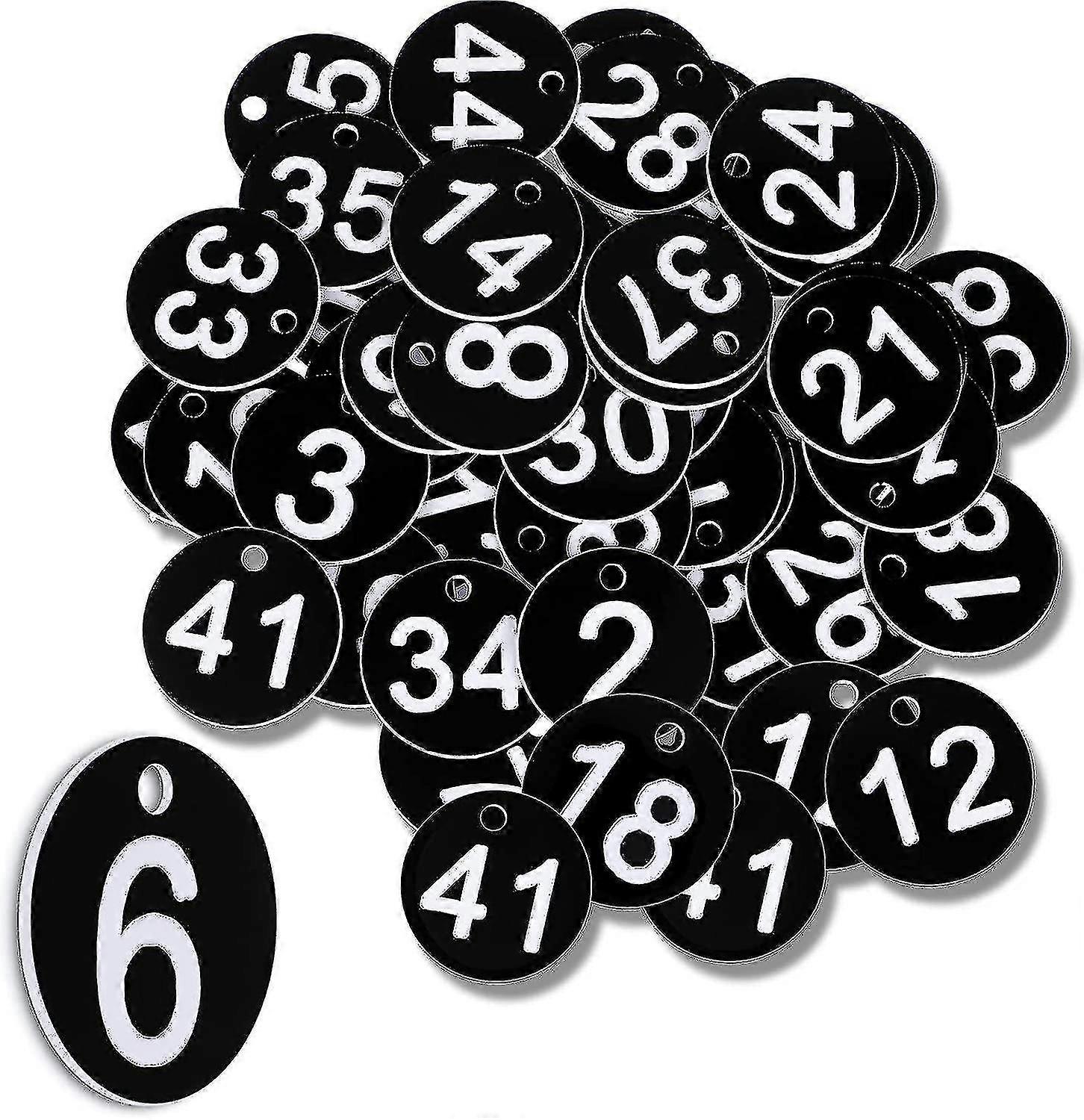Black Number Tags 1-50 Plastic Numbered Tokens Plastic Table Numbers Numbered