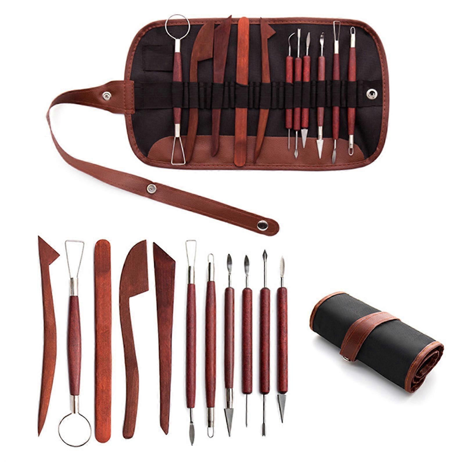 12pcs Ceramic Tool Set Clay Carving Cutter Scraper Wrapped Soft Auxiliary Tools