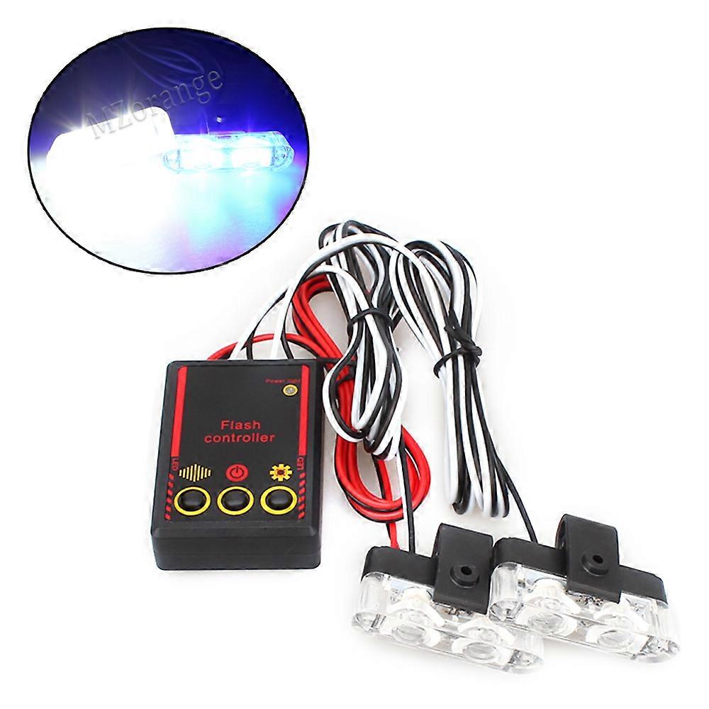 2 LED Fso Police Lights Strobe Flash Lamp Emergency Warning Strobe Flasher High Brightness Red Car Accessories
