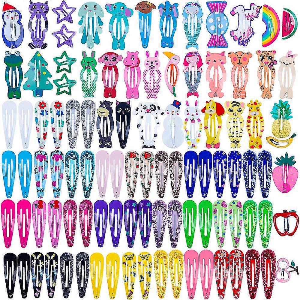 مجموعة من 100 لطيف المطبوعة شعر الحيوان مقاطع الترتر قطرات الماء التاج القلب حافة كليب