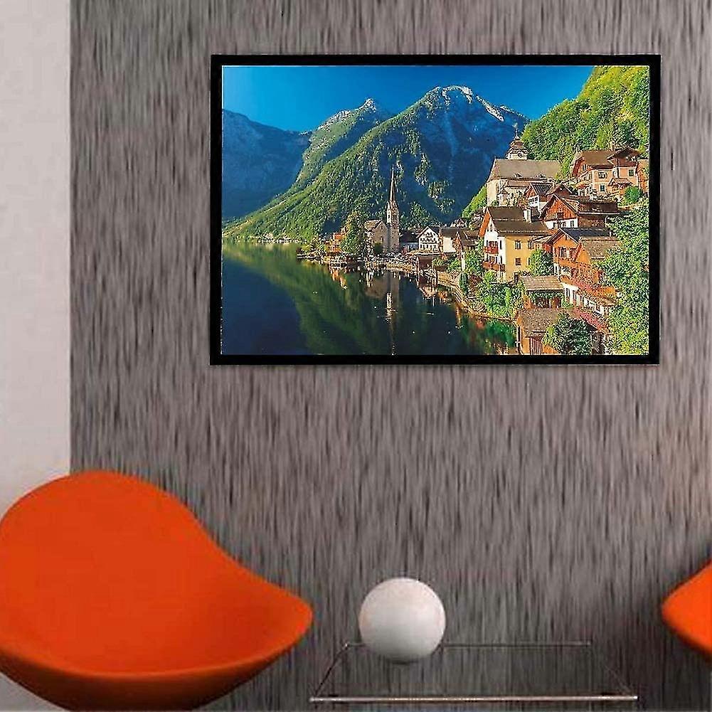 Stained Art 1000 Piece European Austria Hallstatt Lakeside Village Scenic Diy