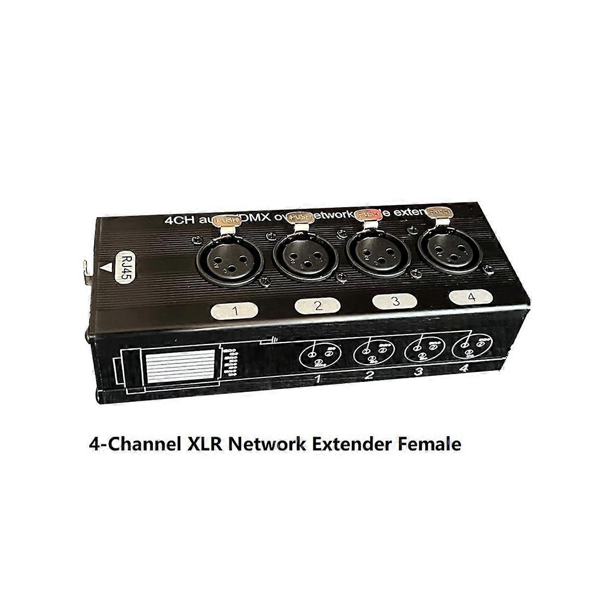 1Pair 4-Channel 3-Pin XLR Audio and DMX over Network Cable Extender, DMX512 Network Signal Extender