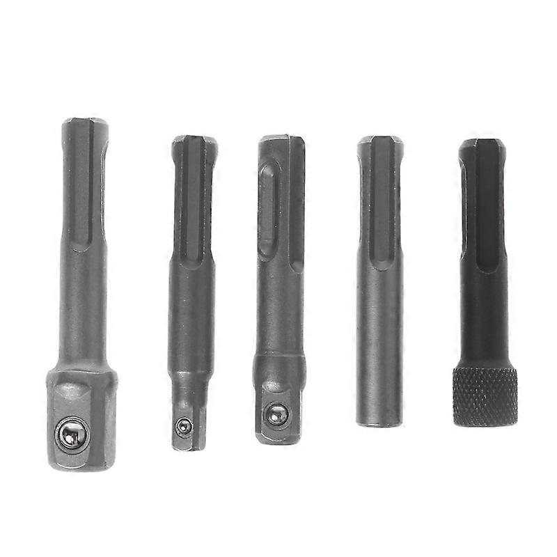 5Pcs SDS Plus 1/4 Hex Socket Driver Hammer Drill Bit Chuck Adaptor Bar Kit Set