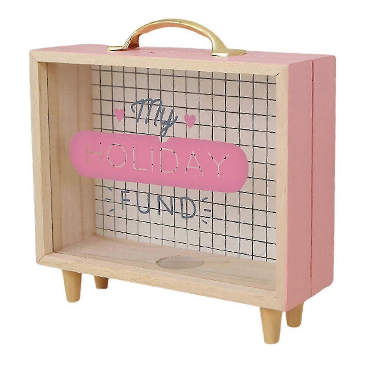 Adventure Archive Box, Travel Shadow Box, Ticket Shadow Box with Slot, 8Inch Memory Boxes for Keepsakes Pink
