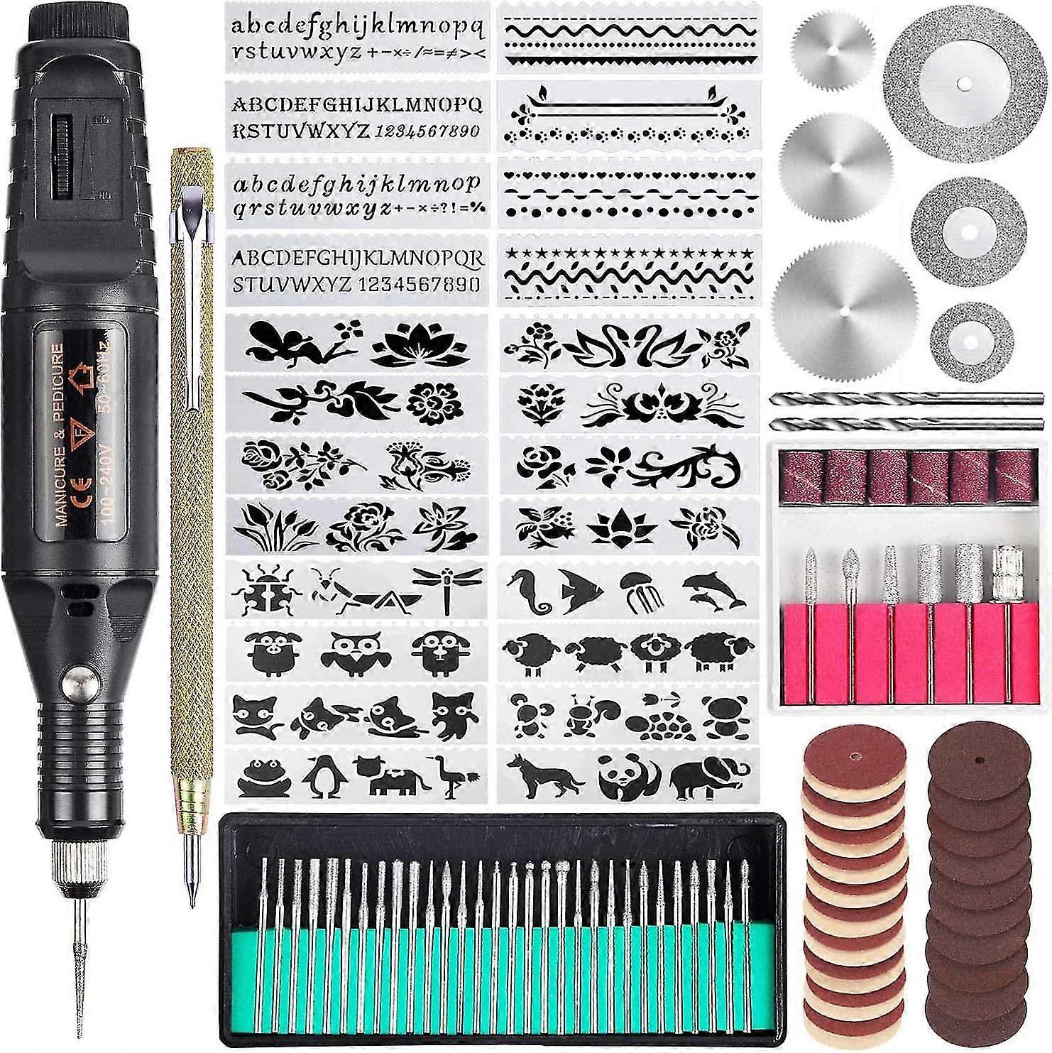70pcs Engraving Tool Set, Multifunctional Engraving Pen Diy Rotary Tool For Jewelry Glass Wood Metal With Scriber