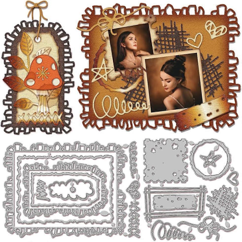 Irregular Label Frame Cutting Dies for Card Making Metal Die Cuts Bookmark Frame Cutting Dies Templates for Scrapbooking Journal Embossing Paper Craft