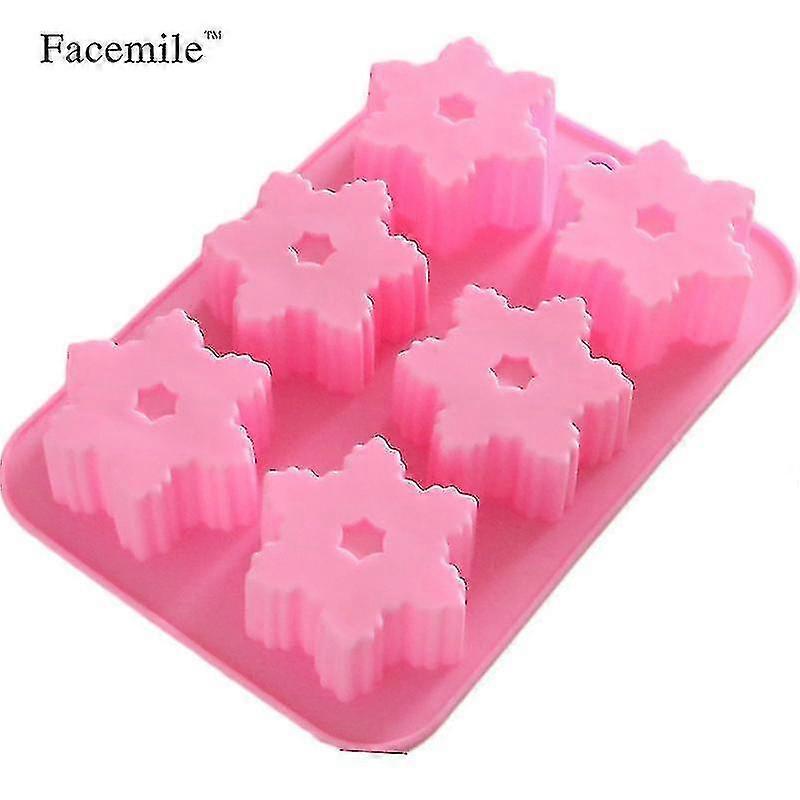 6-hole Christmas Snowflake-shaped Chocolate Mold - 1pc