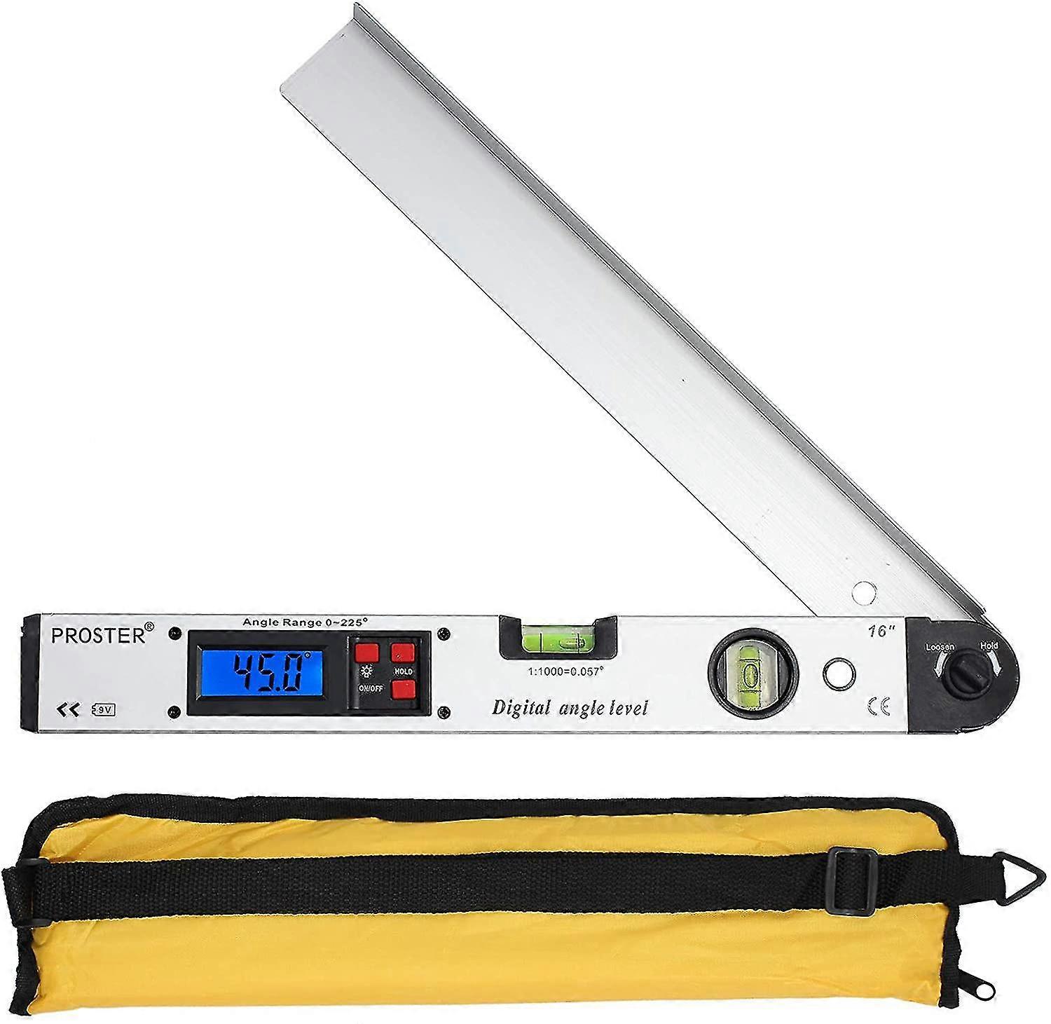 0-225 Digital Protractor 400mm/16inch Digital Horizontal Angle Ruler Lcd Backlit Spirit Levels For Diy Roofing Engineering