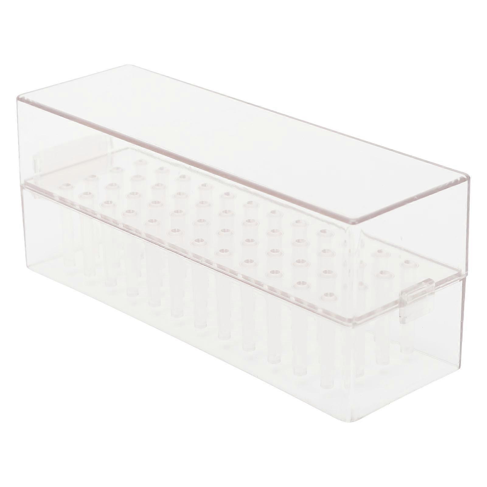 48 Holes Acrylic Nail Dill Bit Holder Organizer Drill Bits Display Storage Box Transparent Nail Bit Container Case