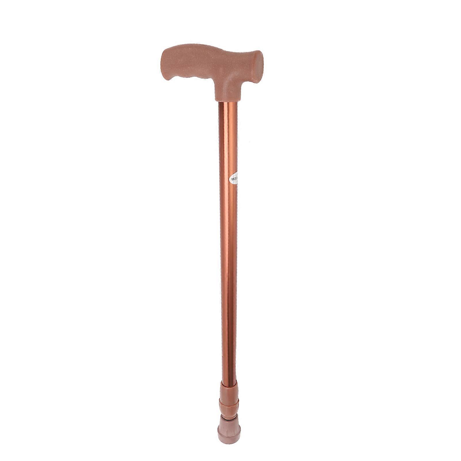 Walking Cane Adjustable Ergonomic Soft Rubber Hand Grip Lightweight Mobility Aid Cane Coffee