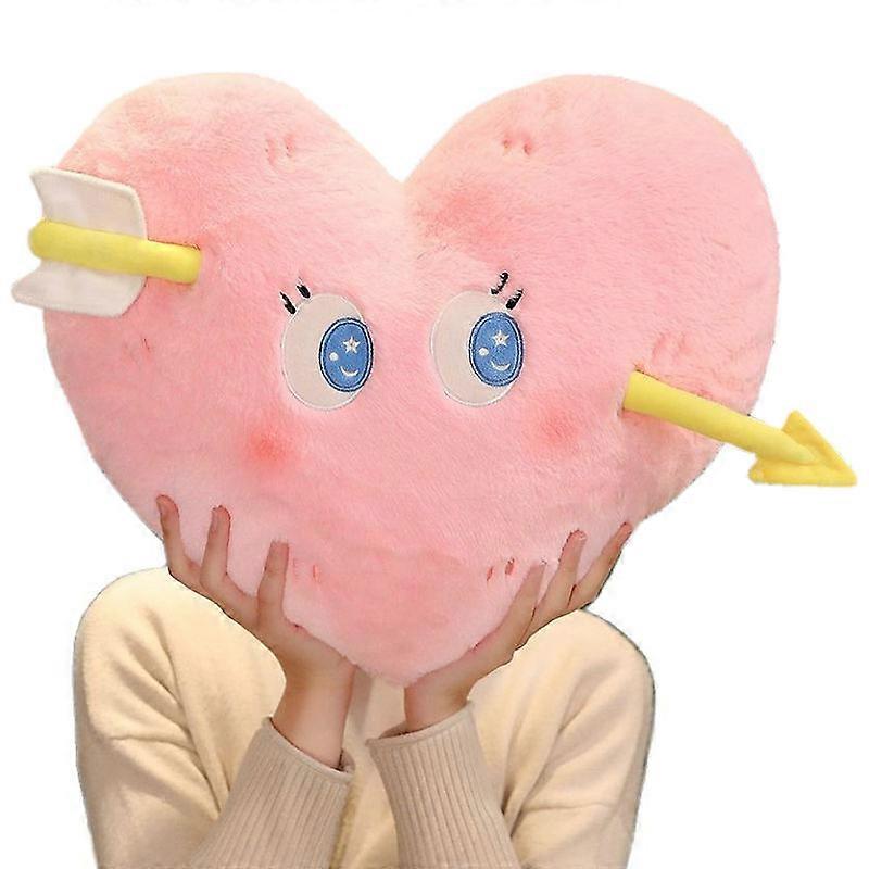 Fall in Love Heart Shape Plush Pillow Heartbeat Stuffed Pillow Love At First Sight Arrow Through Heart Funny Nap Sleeping Pillow