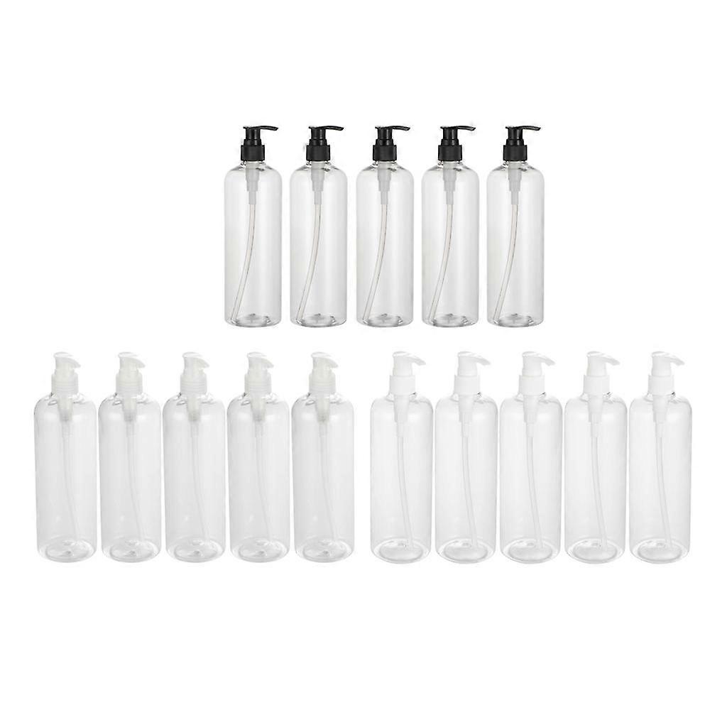 Empty Plastic Shampoo Conditioner Pump Bottle Refillable Dispenser 500ml 15x