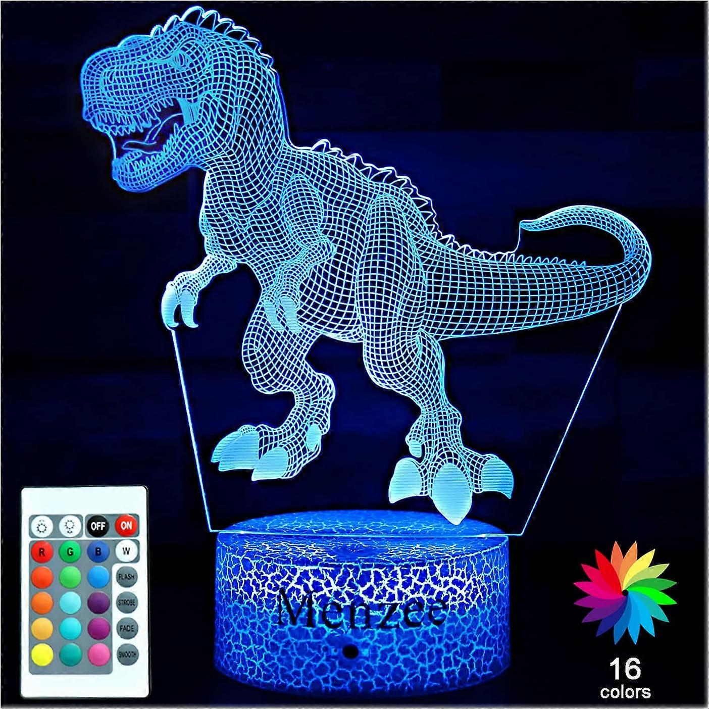 Veilleuse dinosaure jouets 3D dinosaure veilleuse pour enfants avec télécommande et Smart Touch 16 couleurs changeantes dimmable T Rex jouets 10 9 8 7 6 5