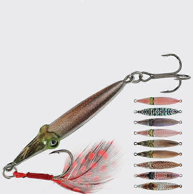 9pcs 3D Farbe Micro Jigs Metall Angeln Köder Snapper Jigging Thunfisch Köder 6,6 cm / 21g