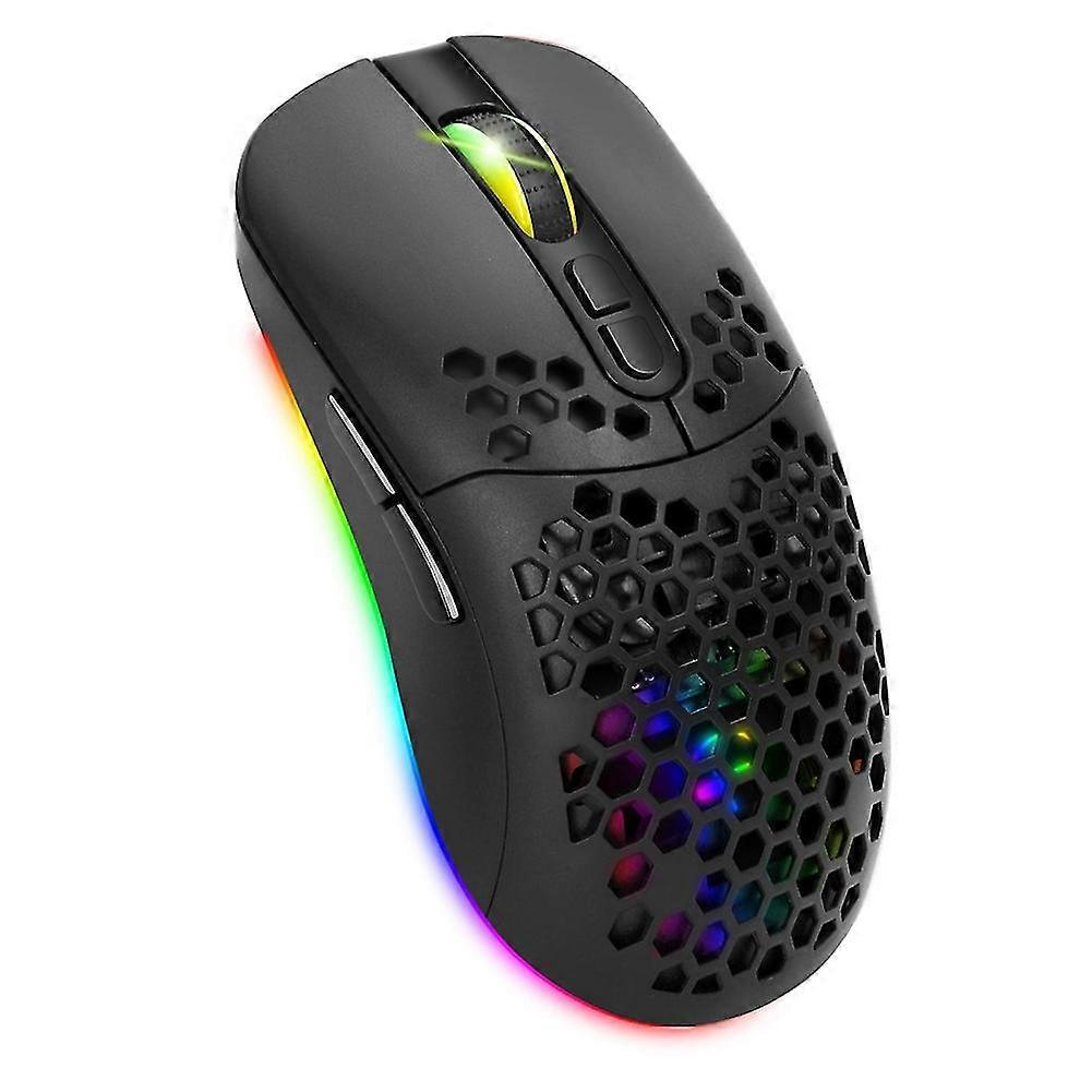 Rechargeable Bluetooth 5.0 Usb 2.4g Wireless Rgb Light Honeycomb Gaming Mouse Desktop Pc Computers