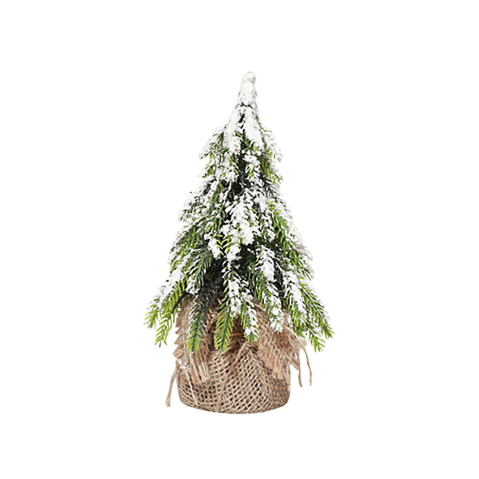christmas tree C Snowflake Flocking Christmas Table Tree Decoration, Super Thick Tree Flocking Small Christmas Tree Table Placing Decoration Christmas