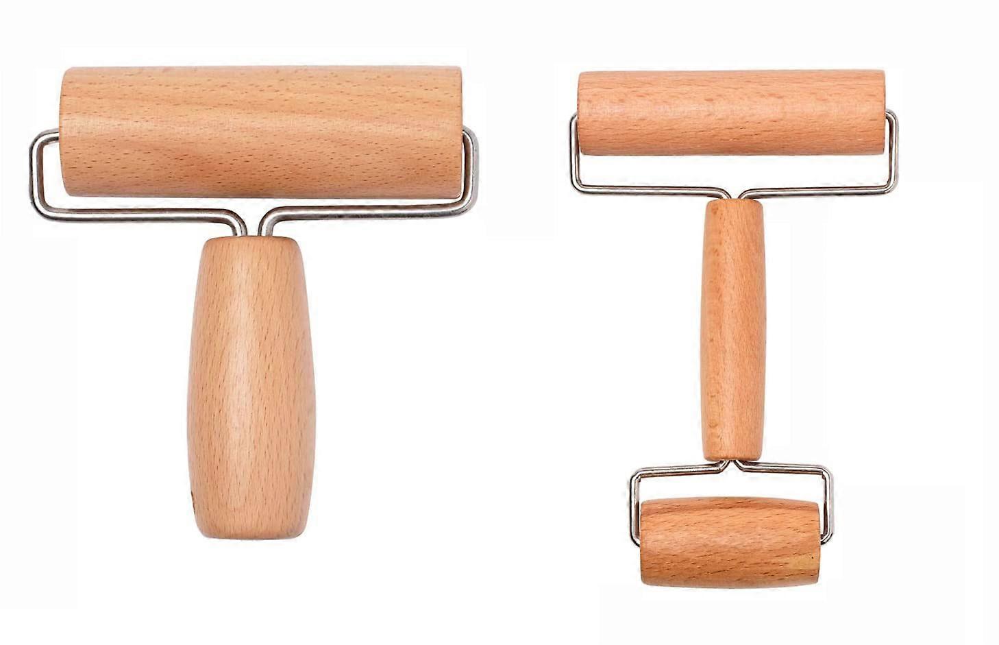 2 Pieces Rolling Pin Dough Roller T Shape and H Shaped for Baking