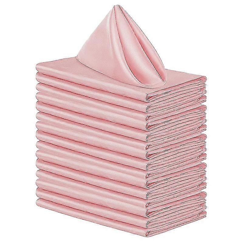 Serviettes en tissu [12 paquets, blancs] 30x30cm, serviettes de table en polyester avec bords ourlés, serviettes lavables idéales pour les fêtes, les mariages et les dîners