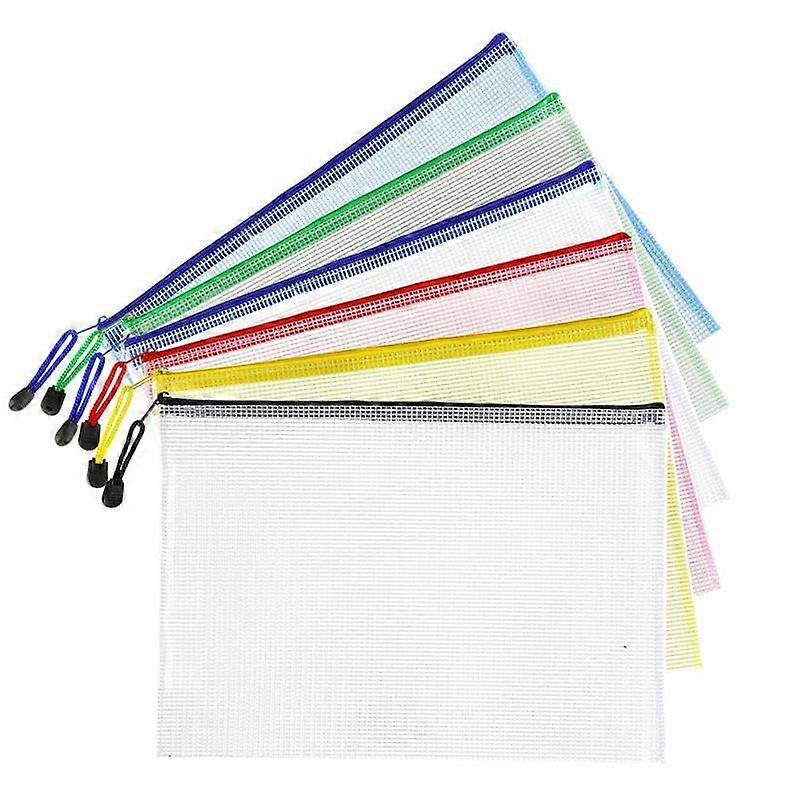 プラスチックメッシュジッパーポーチ(ブラック、12パック)、学校の事務用品、パズル、ゲームの整理収納用の特大防水ジッパーバッグ