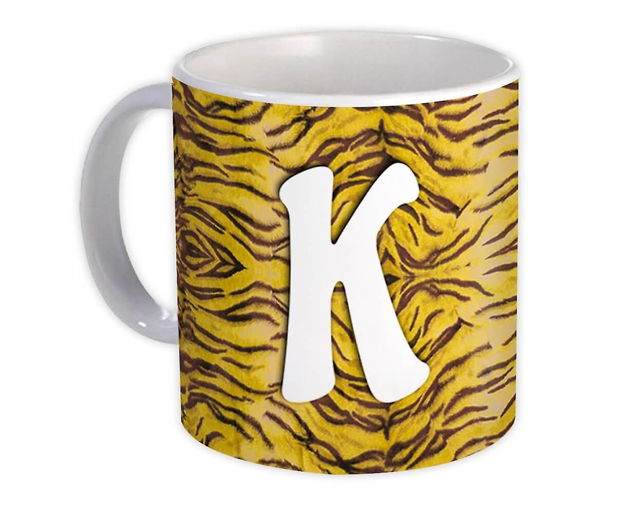Gift Mug: Monogram Letter K Tiger