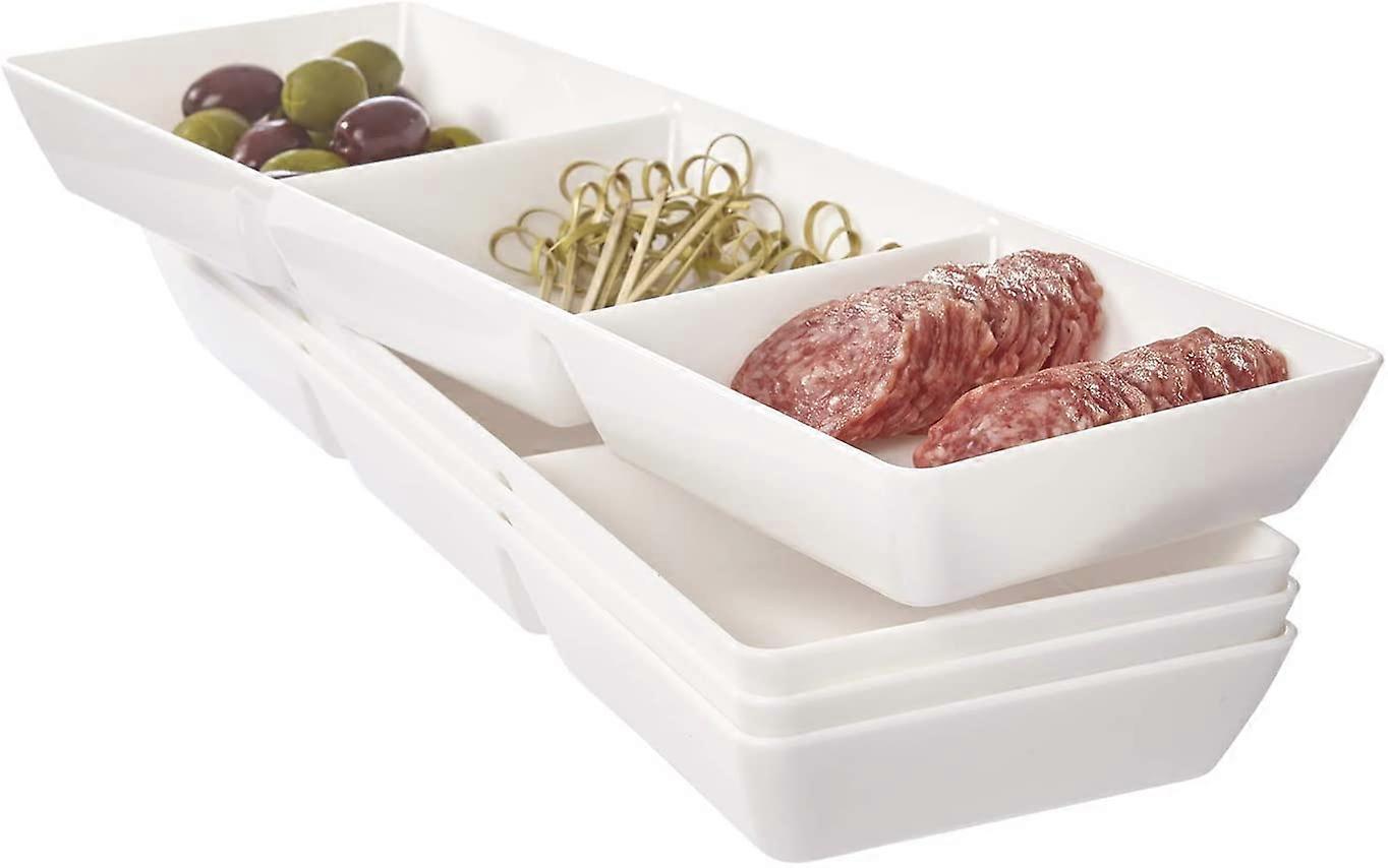 Divided Grid Dish - Ceramic Two-compartment Cold Snack Dish