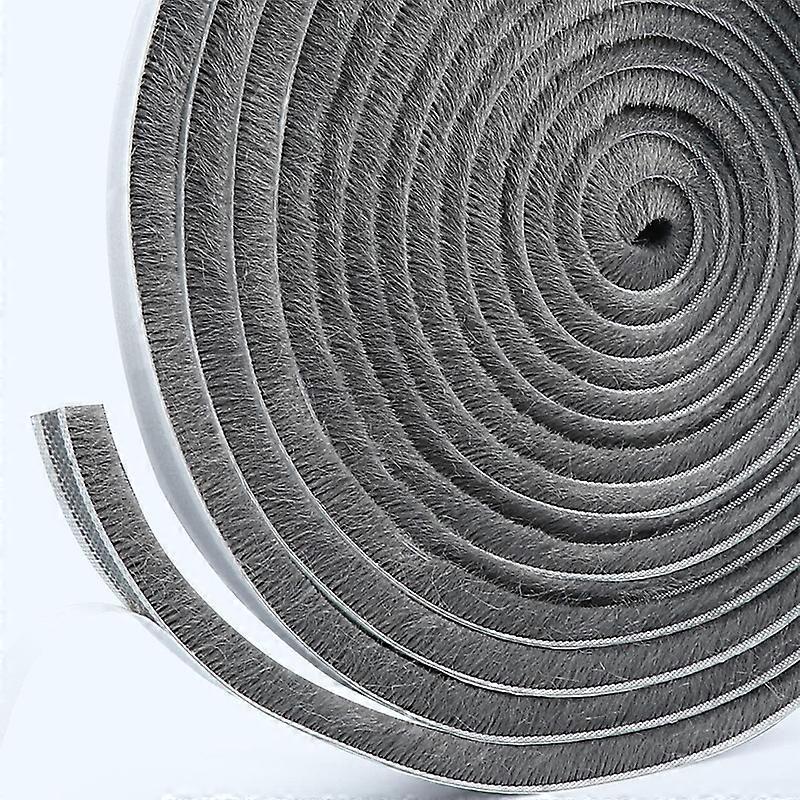 5m x15 mm - Joint brosse adhésif pour porte coulissante GRIS, bande de brosse anti-poussière