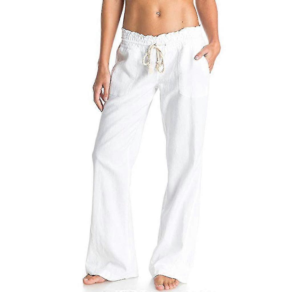 Women's Cotton Linen Pants Beach Pant-c