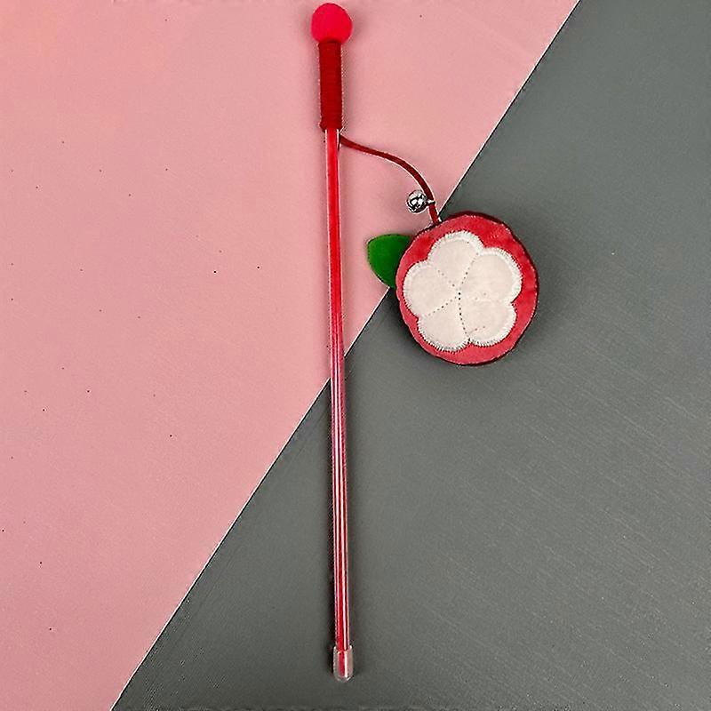 Plush Fruits Toy Funny Cat Stick Feather Catnip Bells Girl Funny Cat Playing Teaser Wand Hairball Cat Toy Interactive Supplies