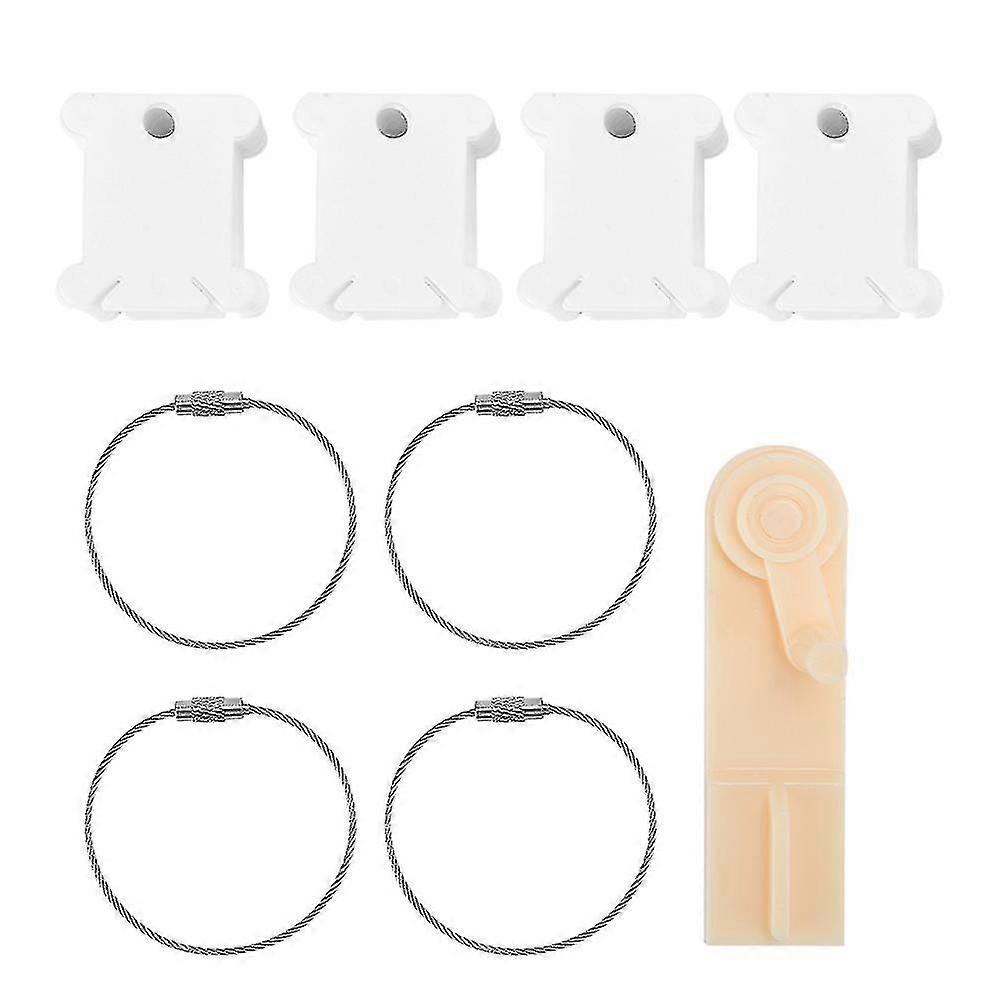Cross Stitch Embroidery Thread Management Tool - Plastic Floss Bobbin Set for Manual Winding (White)