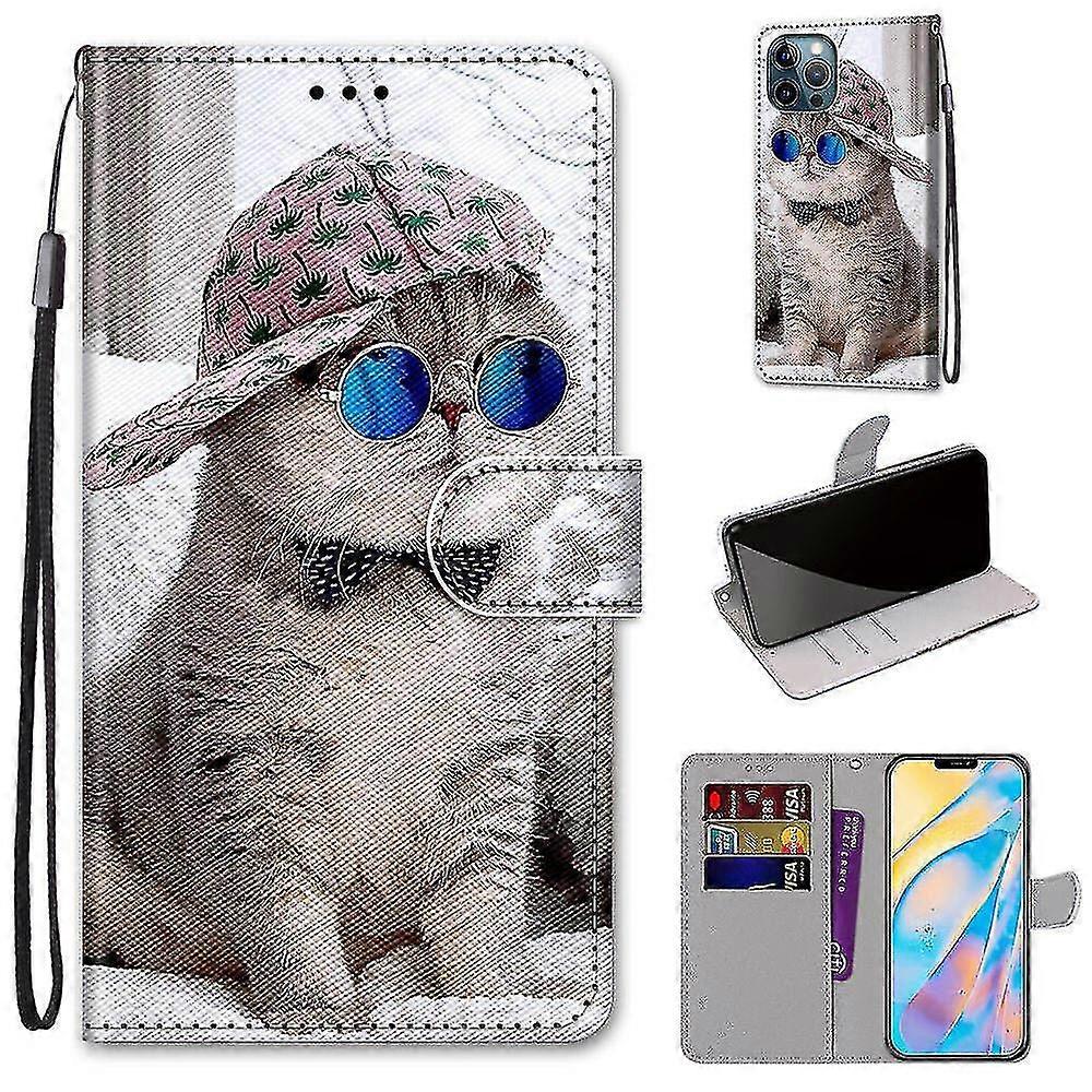 Case  Compatible Iphone 12 Pro Max Creative Pattern Tui Magnetic Card Holder Wallet - Lion