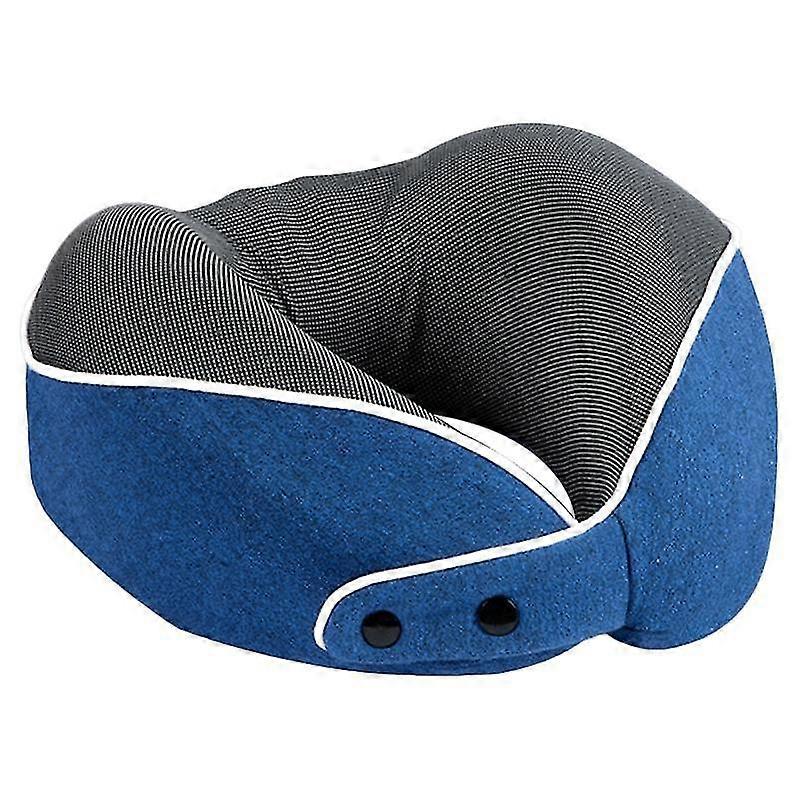1 Set Neck Pillow Slow Rebound Full Filling Invisible Zipper Button Closure U Shaped Ergonomic Curve-ZZY