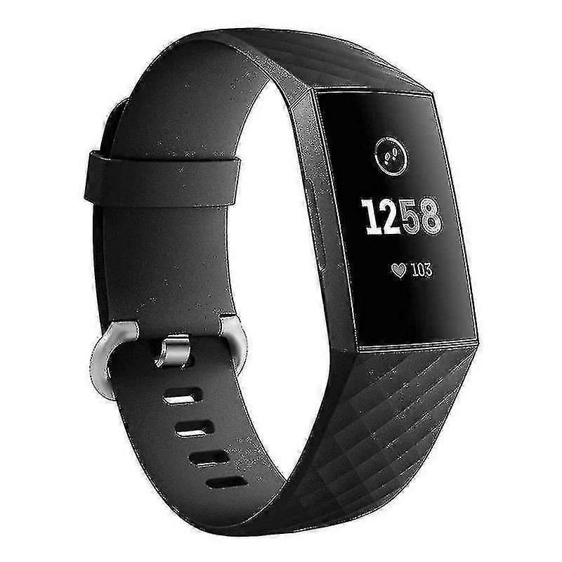 Βραχιόλι σιλικόνης συμβατό με Fitbit Charge 3 (μαύρο)