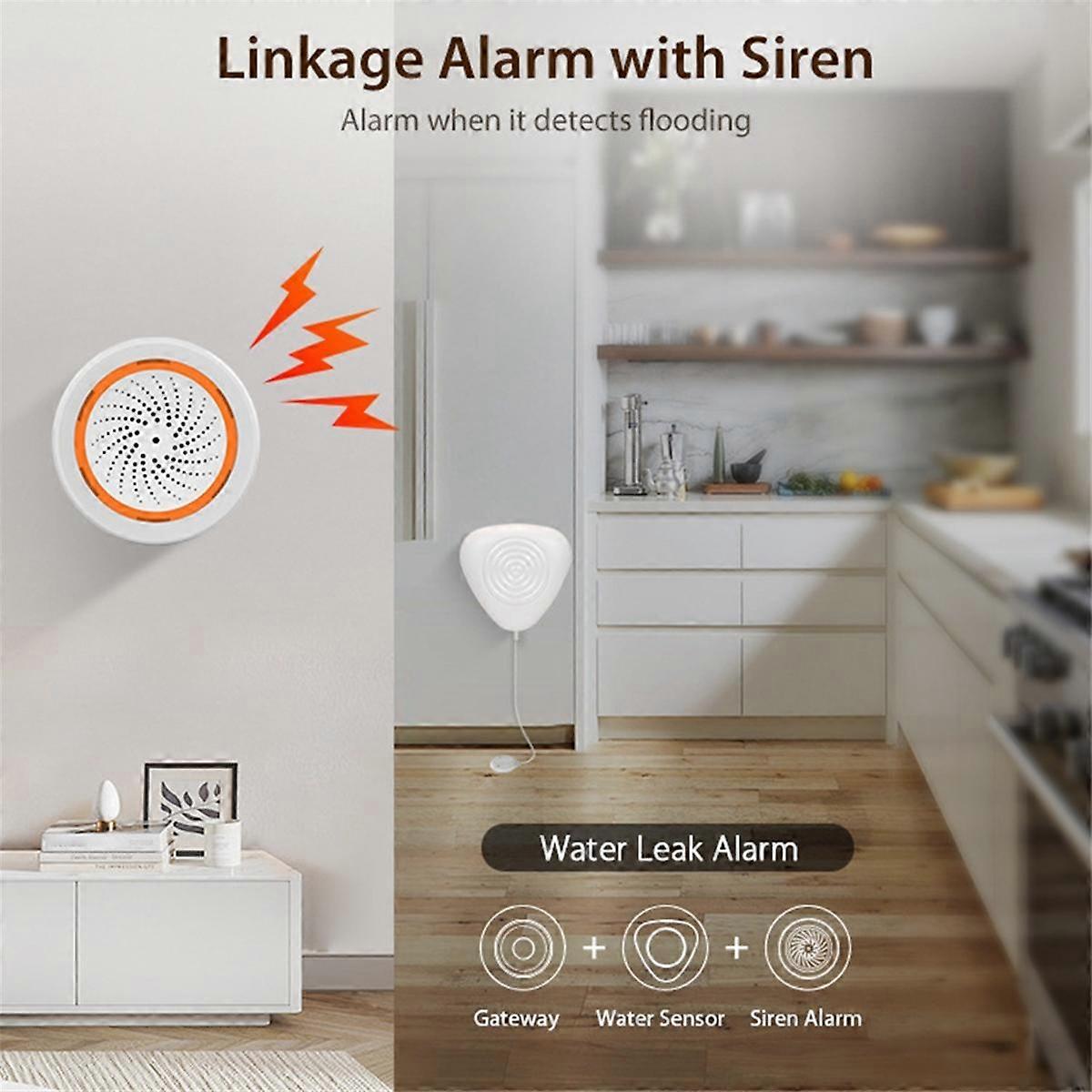 Zigbee Water Level Sensor Smart Water Leakage Alarm Detector Flood Alert Overflow Security Protection Tuya