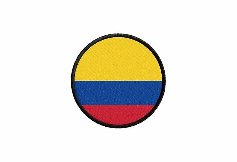 Patch ecusson Colombian flag prints thermosticker round round round