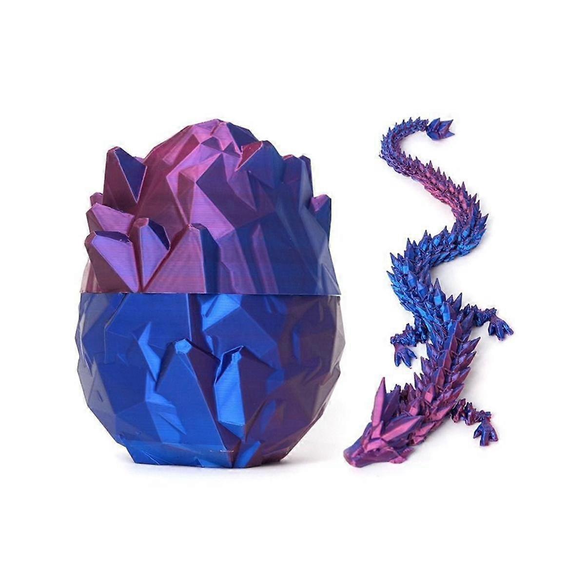 3D Printed Dragon in Egg,Full Articulated Crystal Dragon Executive Desk Toys,Home/Office Decor Xmas,Style 4