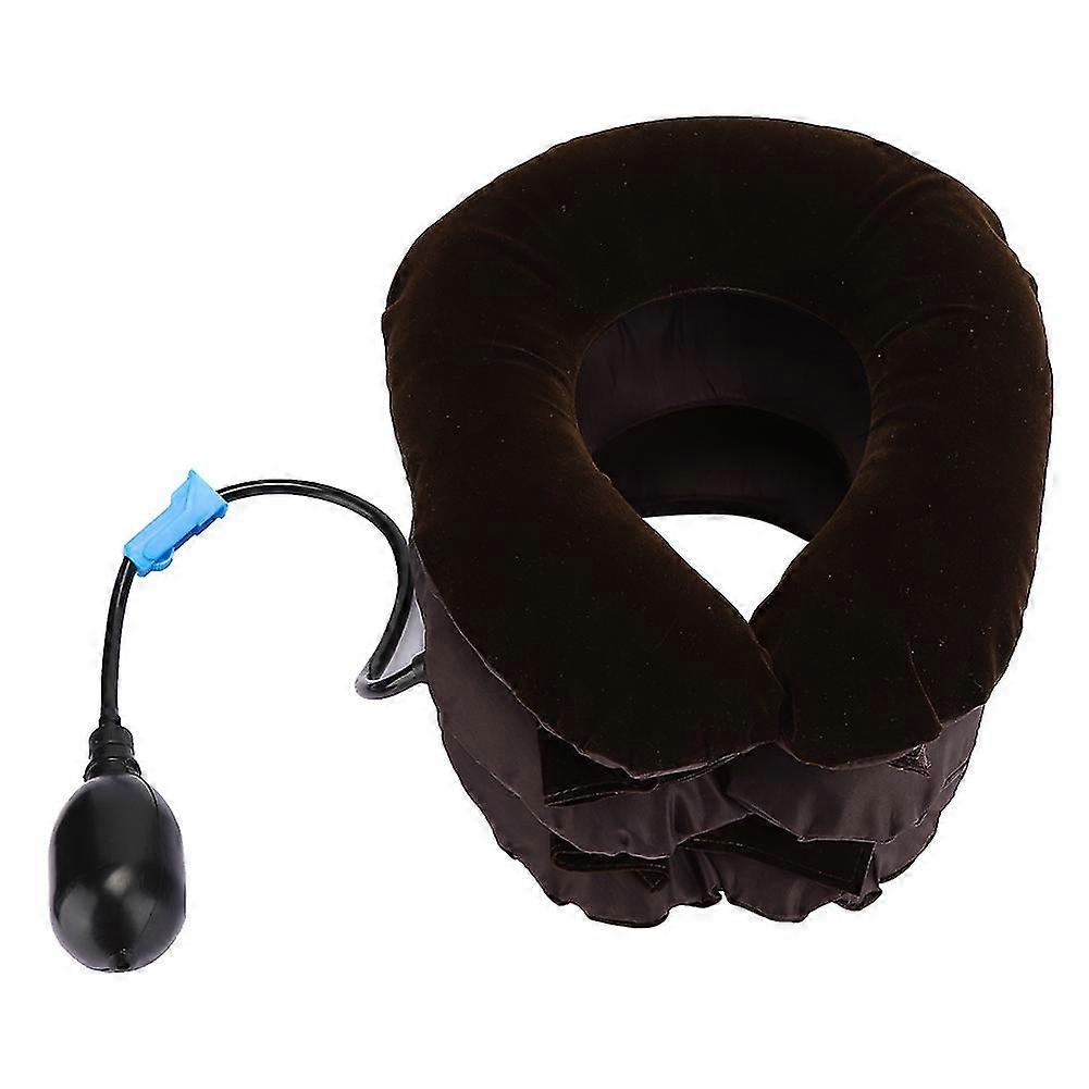 3 Layer Inflatable Cervical Neck Support Pain Relief  Neck Traction Devicescoffee