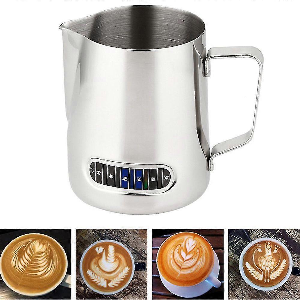 Brocca di schiuma di latte 600ml / 20oz Brocche fumanti con visualizzazione della temperatura Latte in acciaio inossidabile Latte Latte Art brocche